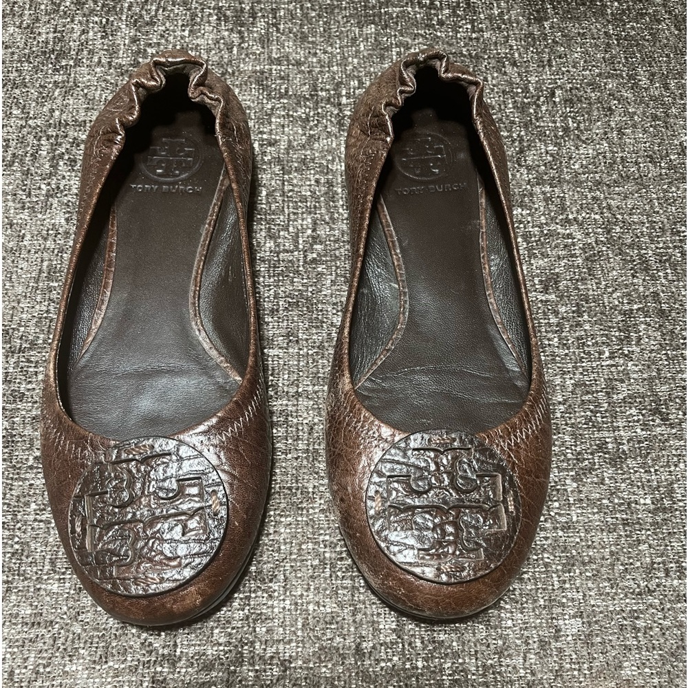 Tory Burch Brown Leather Flats